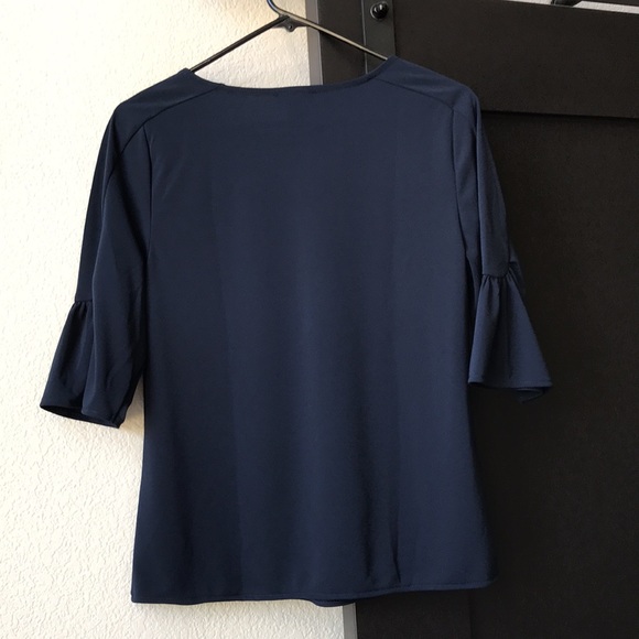 Ann Taylor Navy, 3/4-Sleeve Top SZ-S - Picture 3 of 8